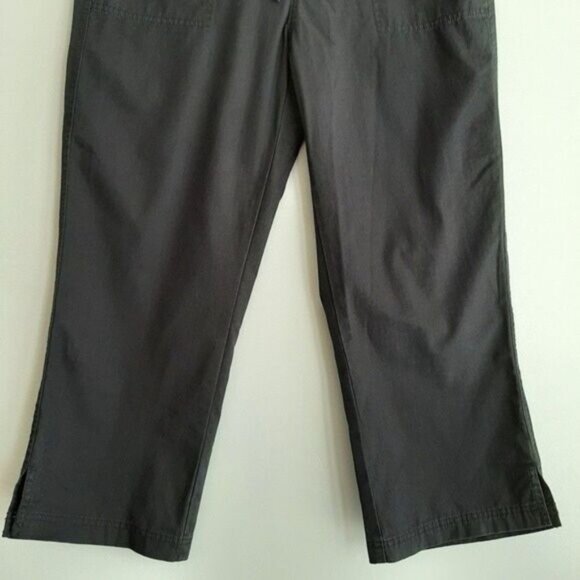 CALVIN KLEIN 100% Cotton Casual Straight Leg Crop Pants Navy Sz 10 - Picture 4 of 9
